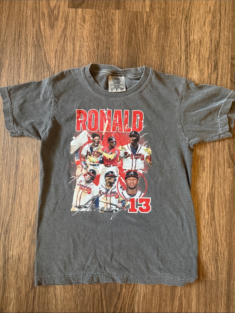 Gray Kids Atlanta Braves T-Shirt - Acuna 13